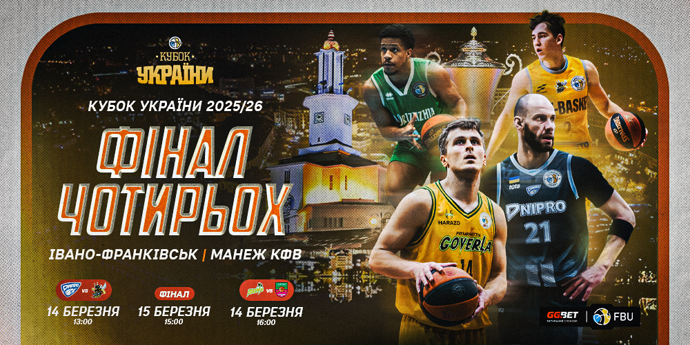 Прикарпаття-Говерла — Київ-Баскет: відеотрансляція фіналу Кубка України